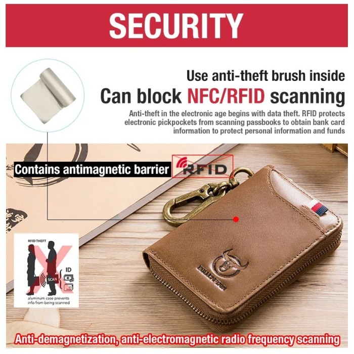 Portofel Barbati, Bullcaptain, BC-474, 11x10x2.5 cm Piele naturala [3]