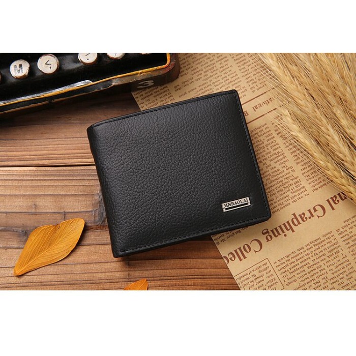 Portofel Barbati, JINBAOLAI, JBL-8041, Negru, 11.5x9.5x2.5 cm, Piele naturala [8]