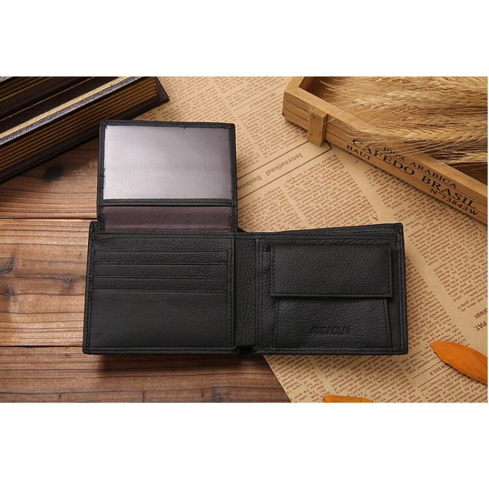 Portofel Barbati, JINBAOLAI, JBL-8041, Negru, 11.5x9.5x2.5 cm, Piele naturala [4]