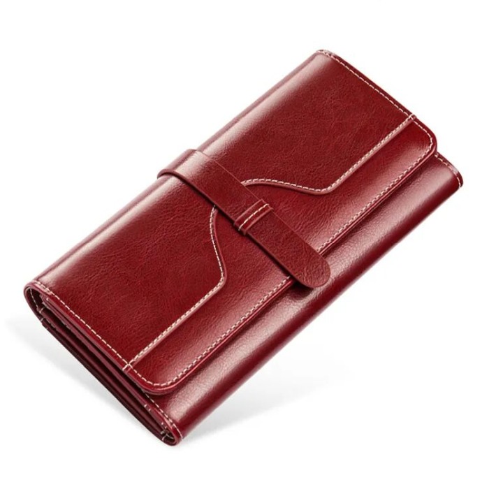Portofel Dama, AVAMSI, BQ-5160, Rosu, 19.5x9.5x3 cm cm Piele naturala [6]