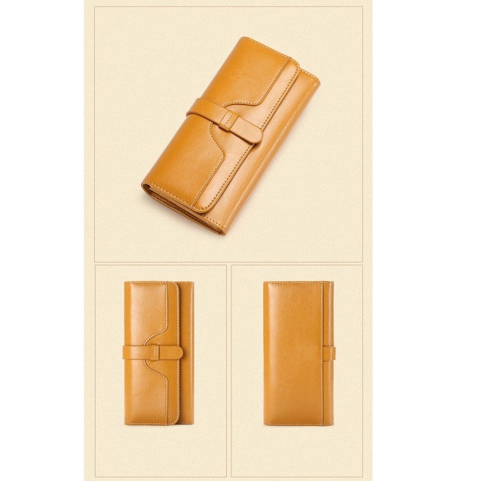 Portofel Dama, AVAMSI, BQ-5160, Galben, 19.5x9.5x3 cm cm Piele naturala [2]