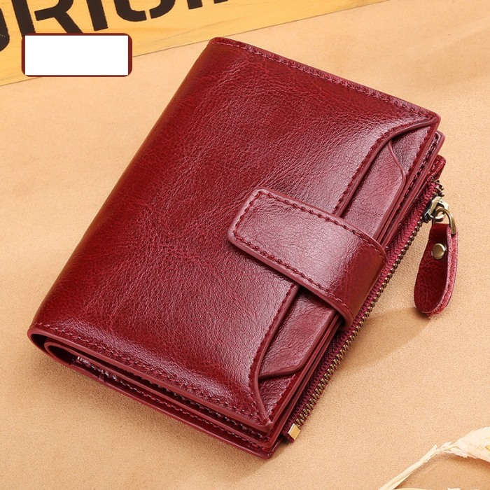 Portofel Dama, AVAMSI, BQ-5191, Rosu, 12x10x3 cm Piele naturala [2]