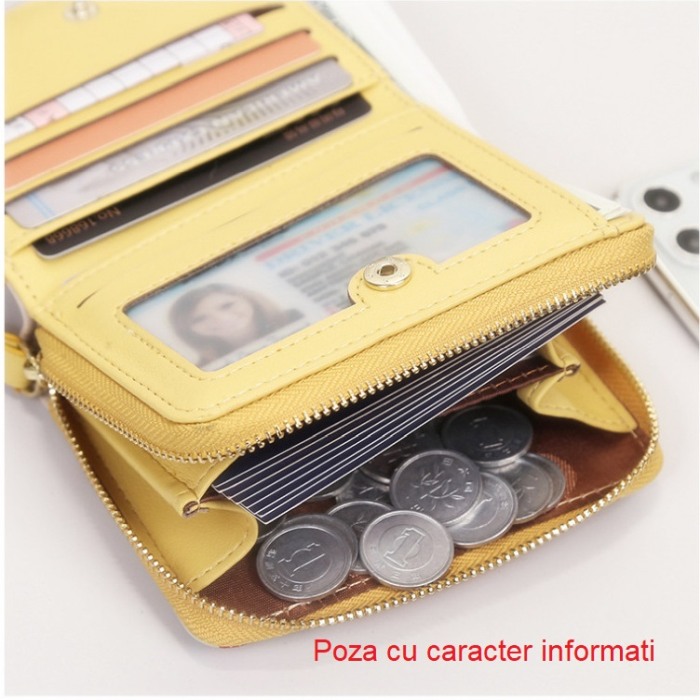 Portofel Dama, AVAMSI, DN-1033, Negru, 11.5x9x3cm [6]