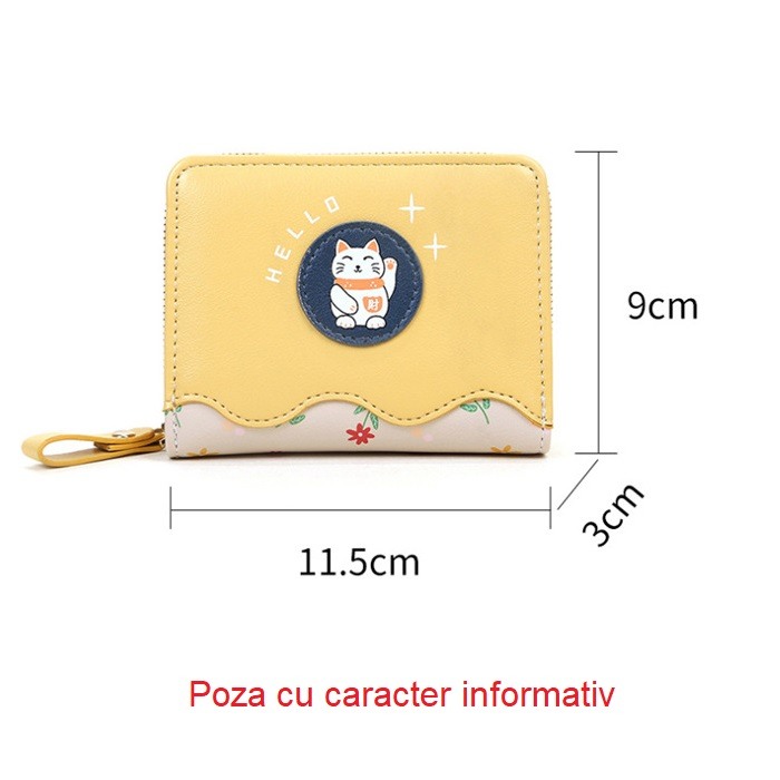 Portofel Dama, AVAMSI, DN-1033, Negru, 11.5x9x3cm [4]