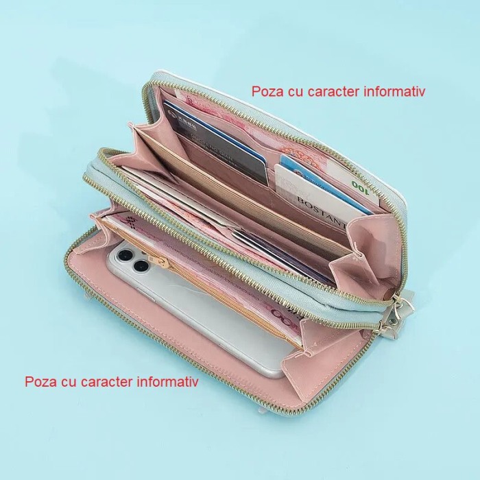 Portofel Dama, AVAMSI, KXM-C079-103, Roz, 19x10.5x2.5 cm [7]