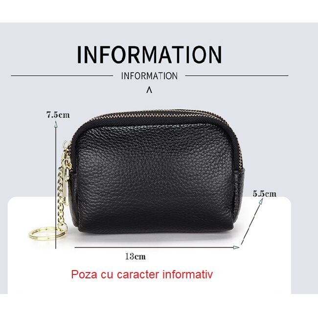Portofel Dama, AVAMSI, YT-0015, 13x7.5x5.5 cm, Piele naturala [8]