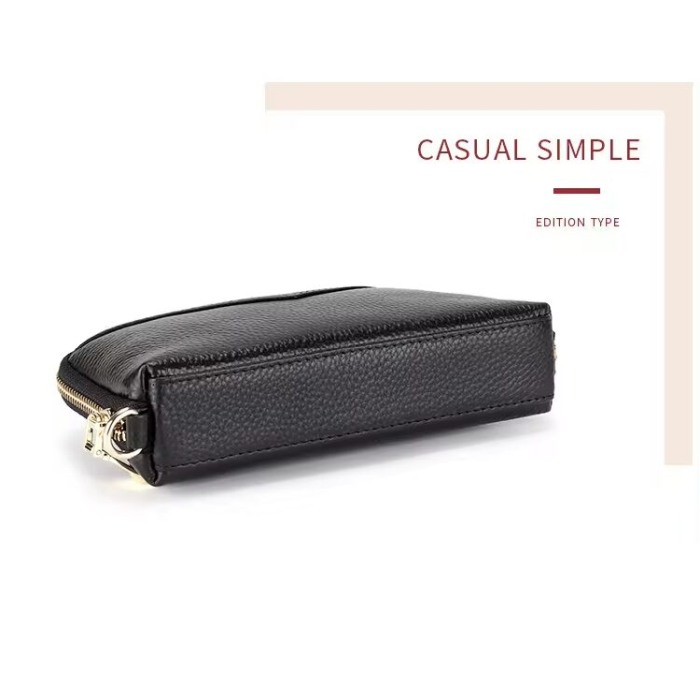 Portofel Dama, AVAMSI, YT-1348, Negru, 19x11x4 cm Piele naturala [6]