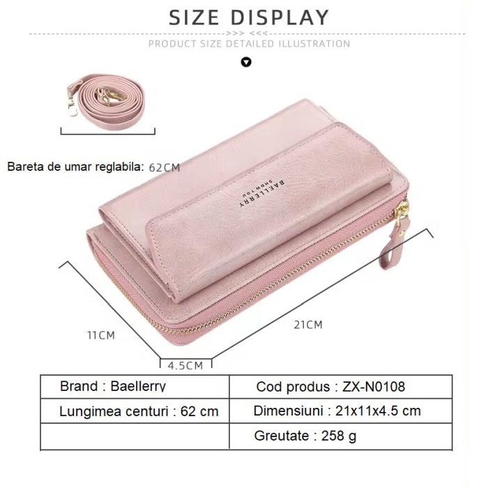 Portofel Dama, Baellerry, ZX-N0108, 21x11x4.5 cm [2]