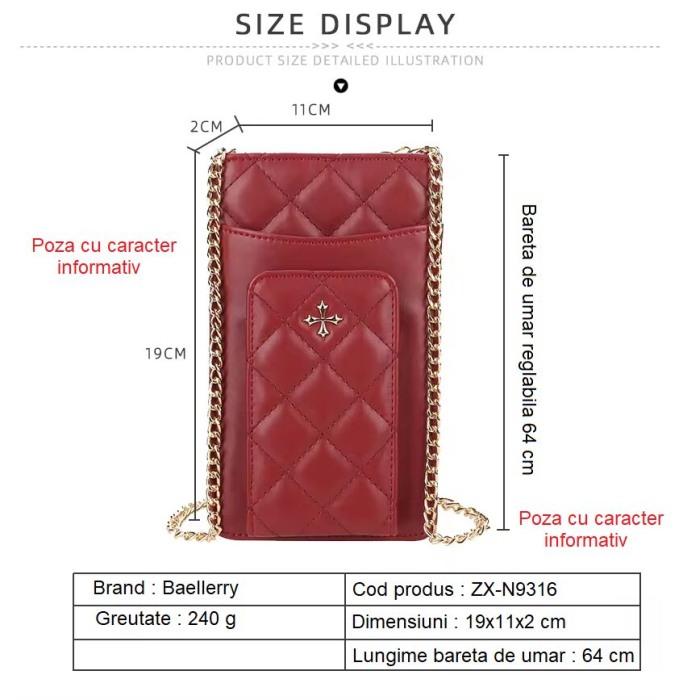 Portofel Dama, Baellerry, ZX-N9316, Negru, 19x11x2 cm [3]