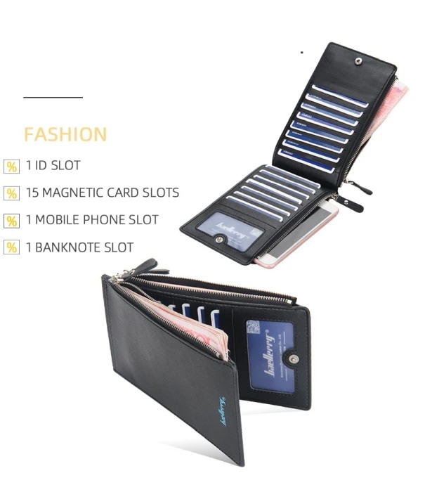 Portofel Unisex, Baellerry, ZX-K830, Negru, 19x11x2 cm [8]