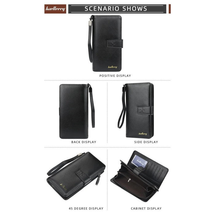 Portofel Unisex, Dama, Barbati, Baellerry, ZX-C9156, Negru, 22x11x4 cm [2]