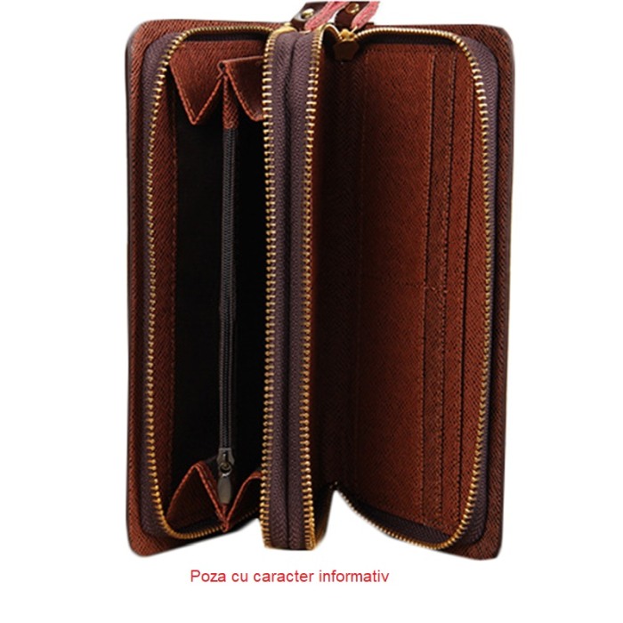 Portofel Unisex, Dama, Barbati, Baellerry, ZX-S6111, Cafeniu, 20.5x10.5x4 cm [8]