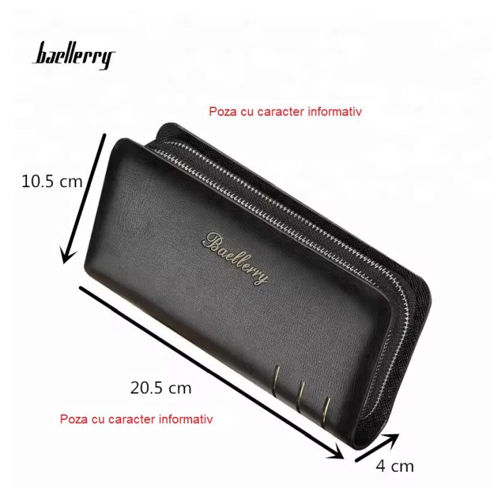 Portofel Unisex, Dama, Barbati, Baellerry, ZX-S6111, Cafeniu, 20.5x10.5x4 cm [7]