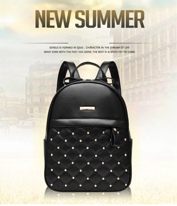 Rucsac dama, Alma BS-8974, Negru, 28x22x13 cm [2]