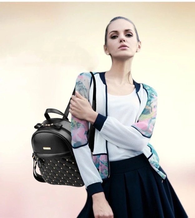 Rucsac dama, Alma BS-8974, Negru, 28x22x13 cm [6]