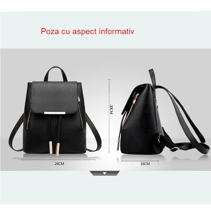 Rucsac dama, AVAMSI, BS-8853, Rosu, 30x24x16 cm [3]