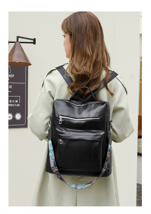 Rucsac dama, Elena, RD772, Negru, 33x32x15 cm [2]
