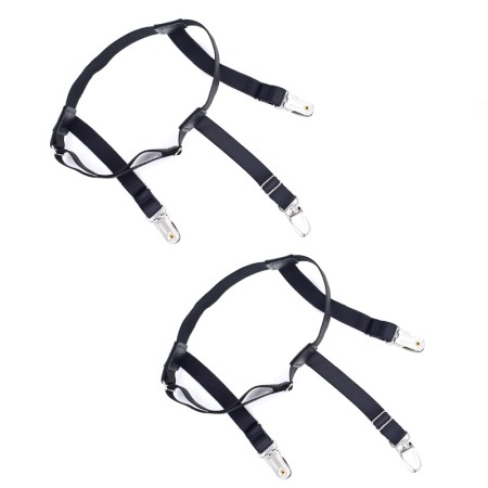 Bretele Suspensor Camasa AVAMSI Unisex , marime universala, Clips, Negru [1]