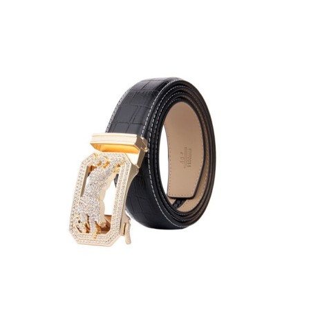 Curea barbati, AVAMSI DDL-DZ-09 cu inchidere automata, Negru, 3.5x125cm, Piele naturala [0]