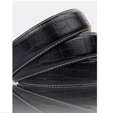 Curea barbati, AVAMSI DDL-DZ-09 cu inchidere automata, Negru, 3.5x125cm, Piele naturala [2]