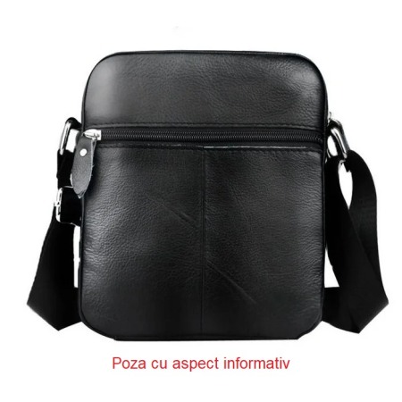 Geanta barbati, Robert GB3037, Piele Naturala, Cafeniu, 21x19x8 cm [4]