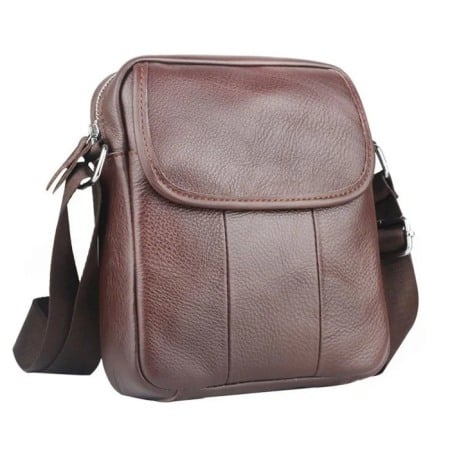 Geanta barbati, Robert GB3037, Piele Naturala, Cafeniu, 21x19x8 cm [0]