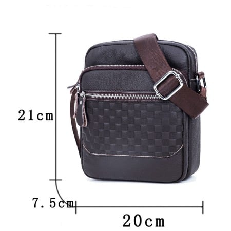 Geanta barbati, Miles GB4757, Piele Naturala, Maro, 21x20x7.5 cm [2]