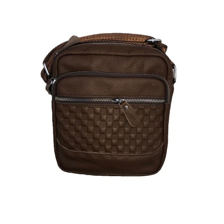 GENTI BARBATI - Geanta barbati, Miles GB4757, Piele Naturala, Maro, 21x20x7.5 cm