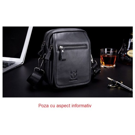 Geanta barbati, Jasp GB3028, Piele Naturala, Cafeniu, 21x16x7 cm [5]