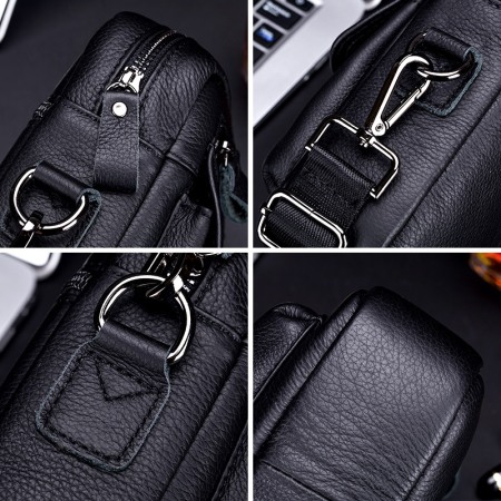 Geanta barbati, Jasp GB5073, Piele Naturala, Negru, 21x16x7 cm [4]