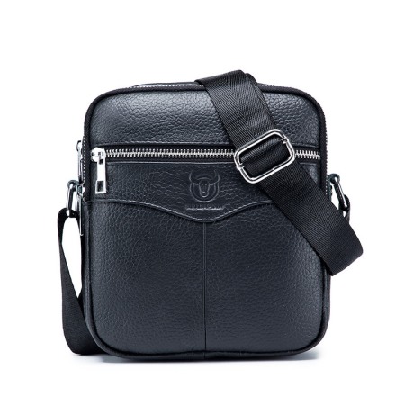 GENTI BARBATI - Geanta barbati, Arthur GB5655, Piele Naturala, Negru, 20x18x7 cm