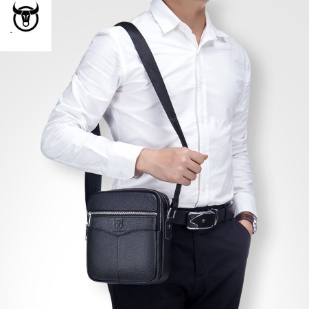 Geanta barbati, Arthur GB5655, Piele Naturala, Negru, 20x18x7 cm [3]
