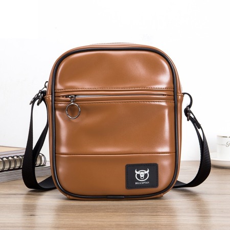 GENTI BARBATI - Geanta barbati, Wesley GB3005, Piele Naturala, Maro, 22x18x5 cm