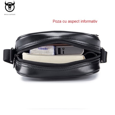 Geanta barbati, Wesley GB3005, Piele Naturala, Maro, 22x18x5 cm [7]