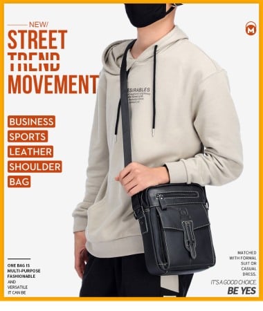 Geanta barbati BULLCAPTAIN, borseta de serviciu, geanta de umar, BC-053-L, Piele Naturala, 28x21x10CM [3]