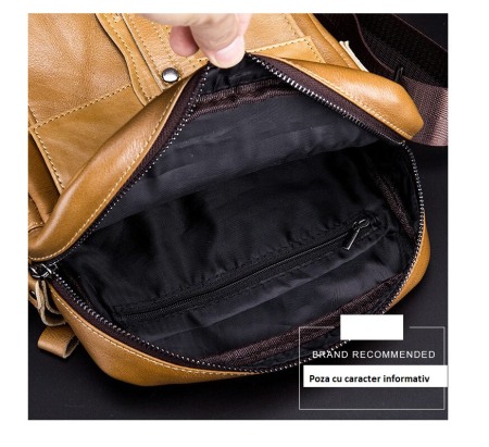 Geanta barbati BULLCAPTAIN, borseta de serviciu, geanta de umar, BC-053-L, Piele Naturala, 28x21x10CM [7]