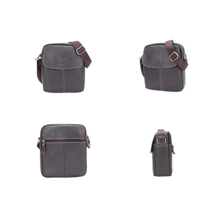 Geanta barbati, Jack GB7639, Piele Naturala, Maro, 22x21x8 cm [1]