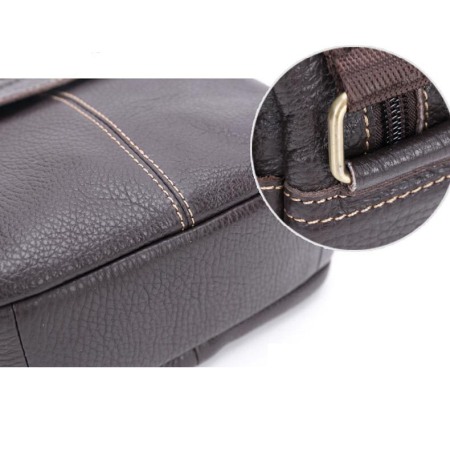 Geanta barbati, Jack GB7639, Piele Naturala, Maro, 22x21x8 cm [5]