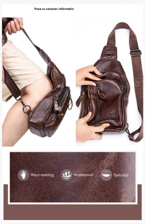 Geanta barbati BULLCAPTAIN, borseta de serviciu, geanta de umar, BC-100, Piele Naturala, 32x18x5.5CM [4]