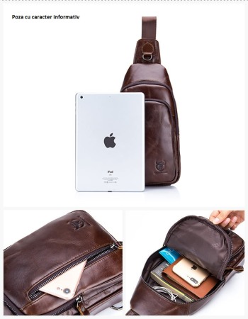 Geanta barbati BULLCAPTAIN, borseta de serviciu, geanta de umar, BC-100, Piele Naturala, 32x18x5.5CM [2]