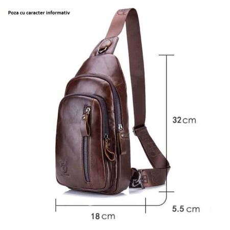 Geanta barbati BULLCAPTAIN, borseta de serviciu, geanta de umar, BC-100, Piele Naturala, 32x18x5.5CM [1]