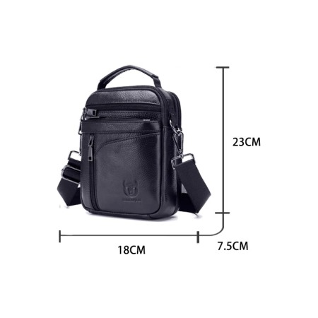 Geanta barbati, Henry GB7687, Piele Naturala, Negru, 23x18x7.5cm [15]