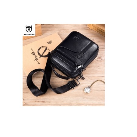 Geanta barbati, Henry GB7687, Piele Naturala, Negru, 23x18x7.5cm [17]