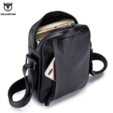Geanta barbati, Austin GB5527, Piele Naturala, Negru, 23x19x7 cm [7]