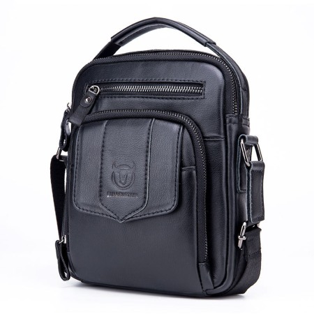 GENTI BARBATI - Geanta barbati, Leonardo GB4791, Piele Naturala, Negru, 23x18.5x9 cm