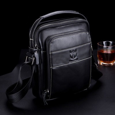 Geanta barbati, Iacov GB7603, Piele Naturala, Negru, 22x18x6 cm [2]