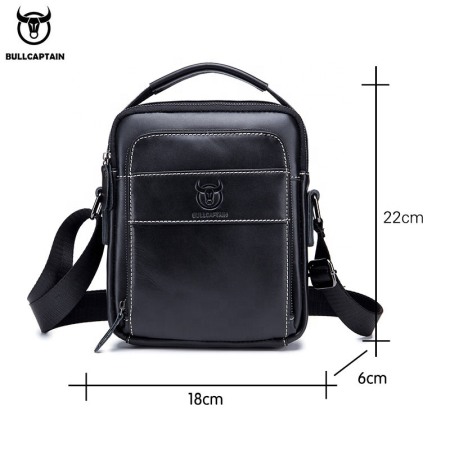 Geanta barbati, Iacov GB7603, Piele Naturala, Negru, 22x18x6 cm [1]