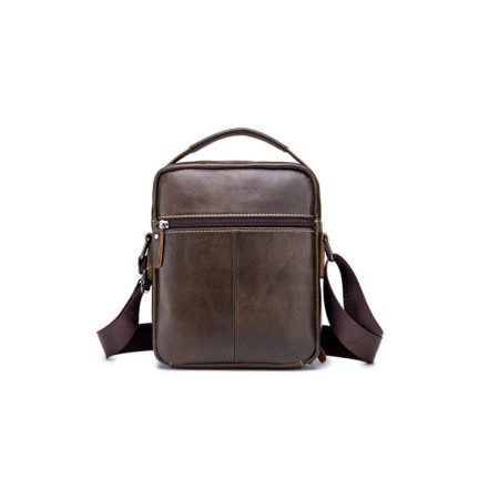 Geanta barbati, Iacov GB7606, Piele Naturala, Cafeniu, 22x18x6 cm [4]