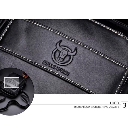 Geanta barbati, Iacov GB7603, Piele Naturala, Negru, 22x18x6 cm [6]