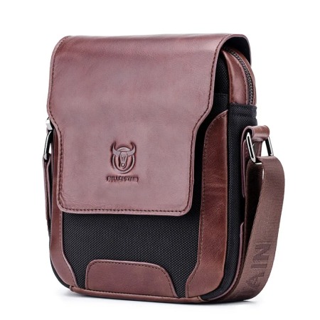 GENTI BARBATI - Geanta barbati, Michael GB7655, Piele Naturala, Maro-Negru 22.5x17.5x6 cm